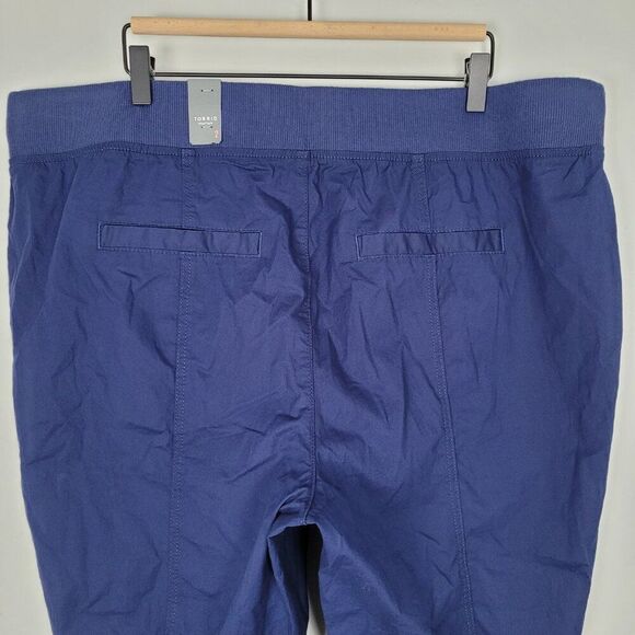 Torrid Crop Pull On Skinny Stretch Poplin Mid Rise Pant Navy Blue Size 2X NWT - Picture 6 of 11